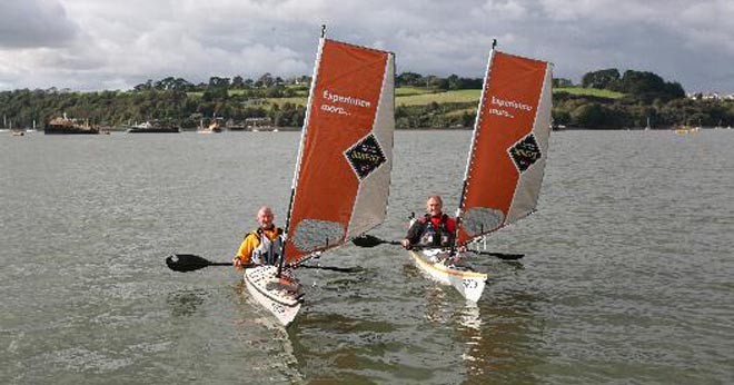 Pete and Andy in sailing kayaks on a previous holiday together ©  SW